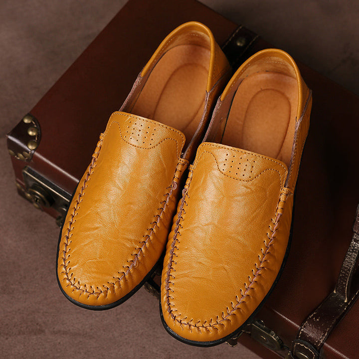Ramon | Bruine leren instaploafers