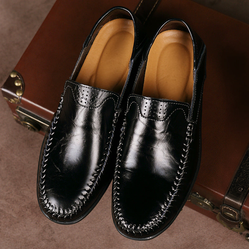 Ramon | Bruine leren instaploafers