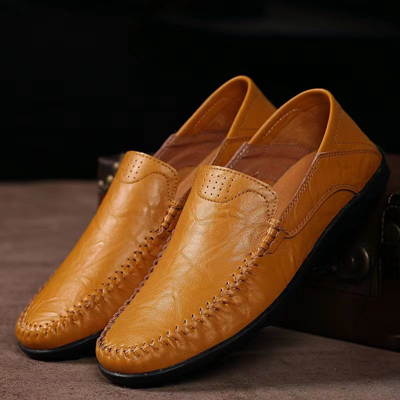 Ramon | Bruine leren instaploafers