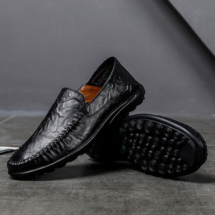 Ramon | Bruine leren instaploafers