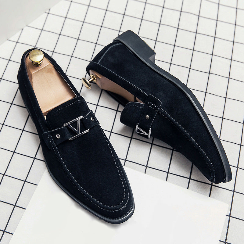 Reinder | Suède loafers met gesp