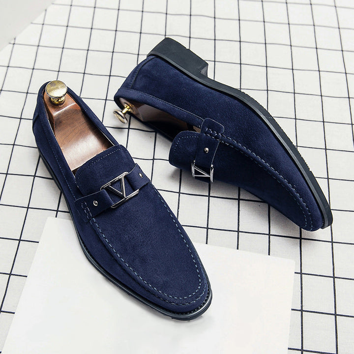 Reinder | Suède loafers met gesp