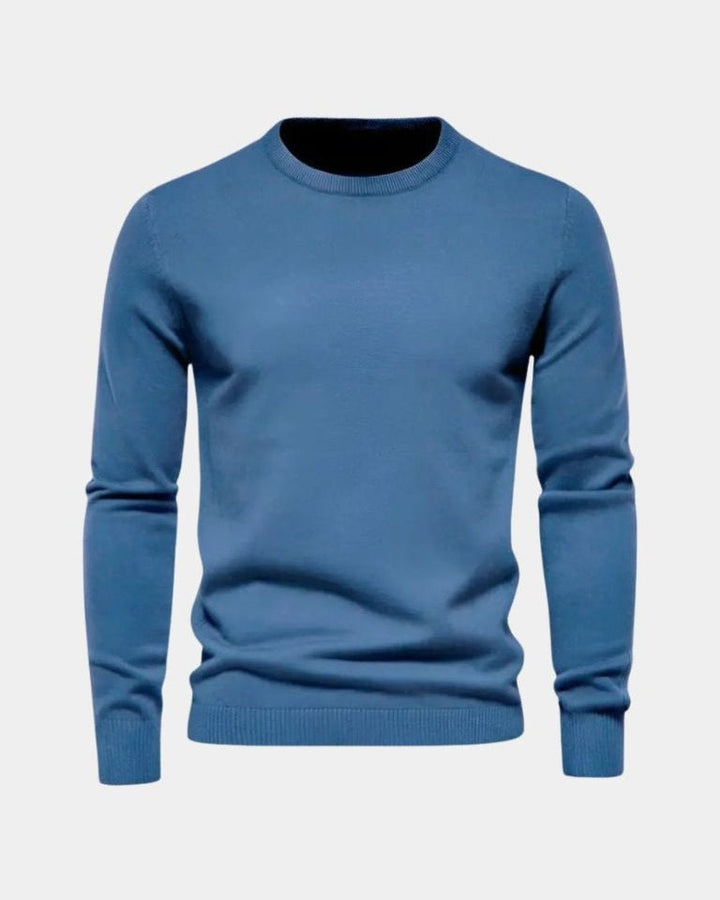 Oebele | Blauwe trui met ronde hals