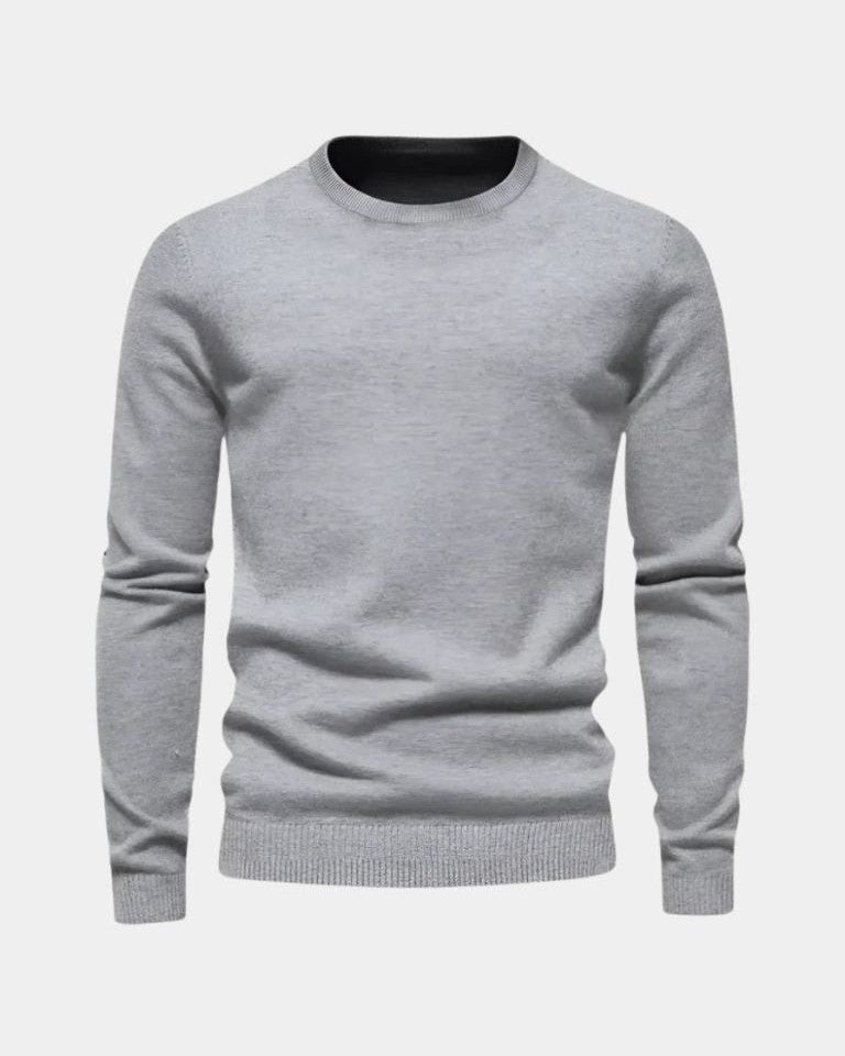 Oebele | Blauwe trui met ronde hals