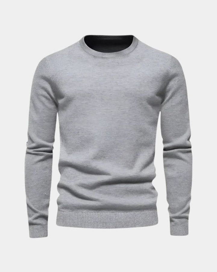 Oebele | Blauwe trui met ronde hals