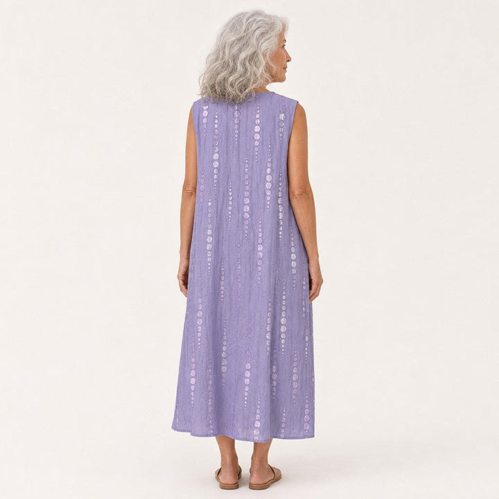 Nathalie | Mouwloze midi-jurk in lila