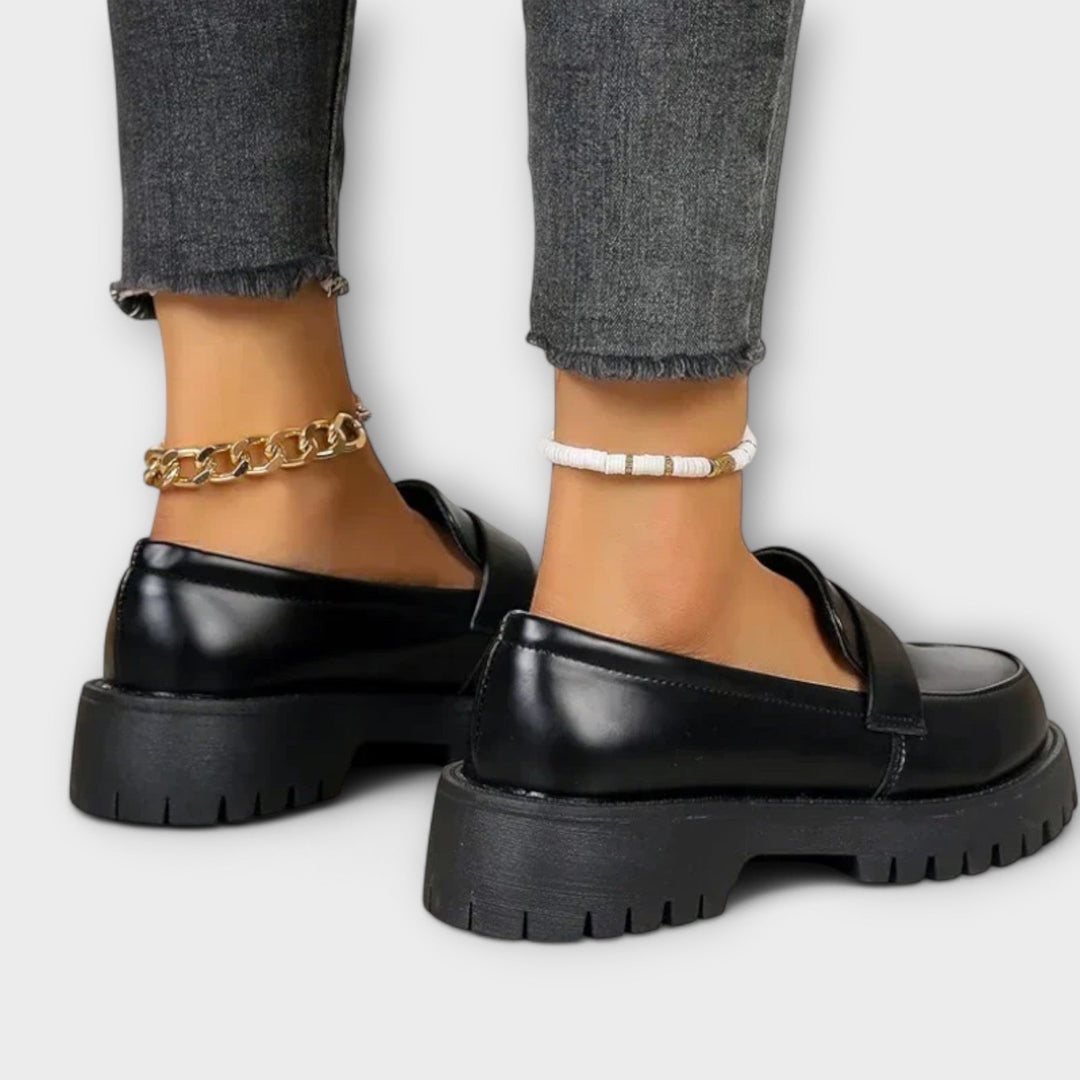 Sjoukje | Zwarte plateauloafer