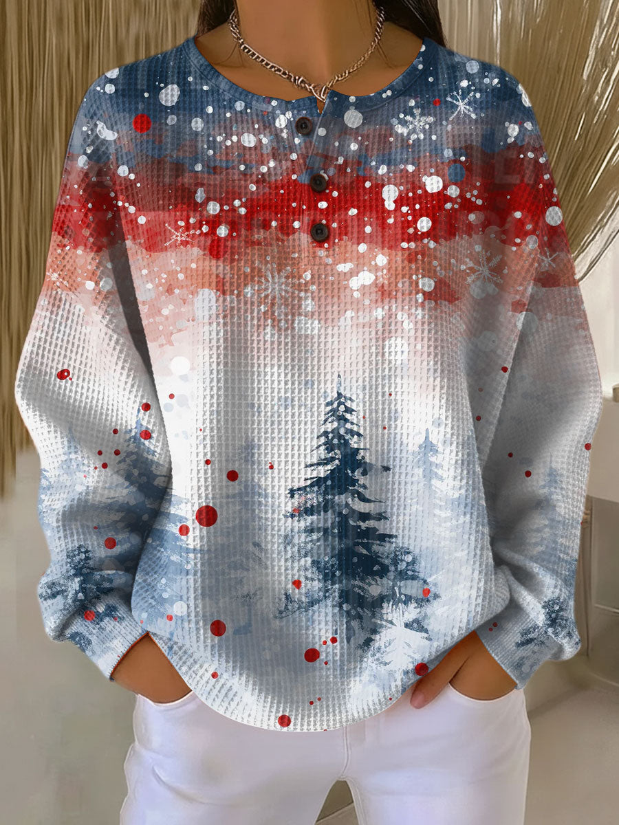 Saskia | Lichtblauwe kersttrui met kerstboom