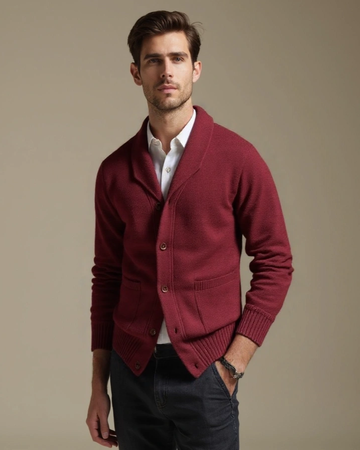Ferdinand | Bordeauxrood vest met knopen