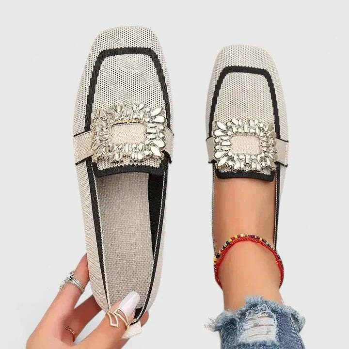 Geertje | Blauwe loafer met siergesp