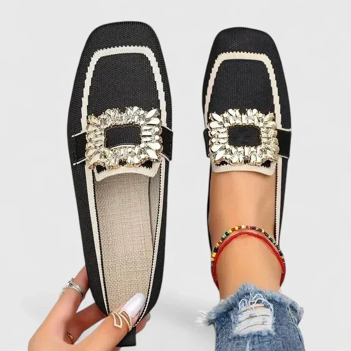 Geertje | Blauwe loafer met siergesp
