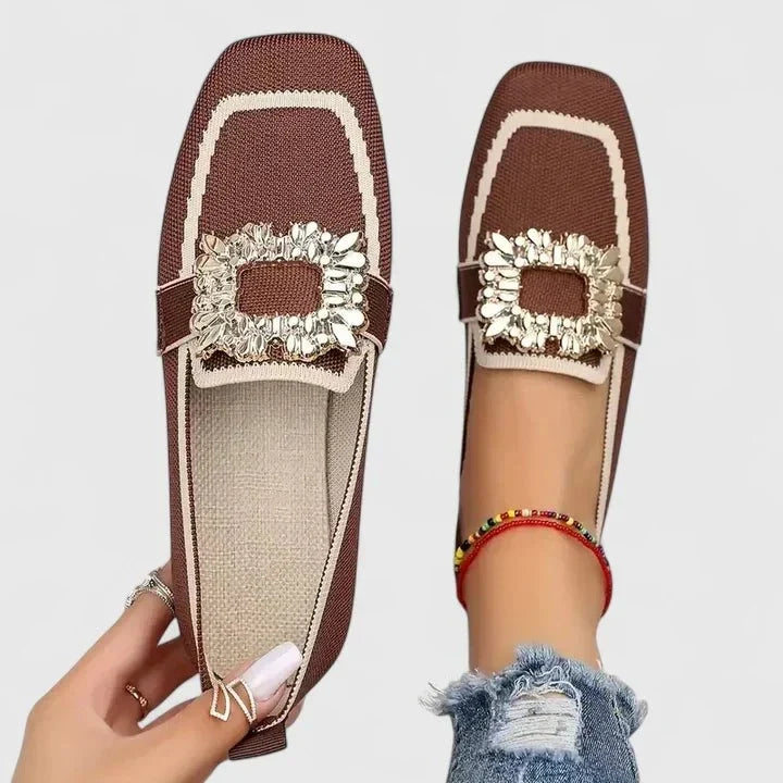 Geertje | Blauwe loafer met siergesp