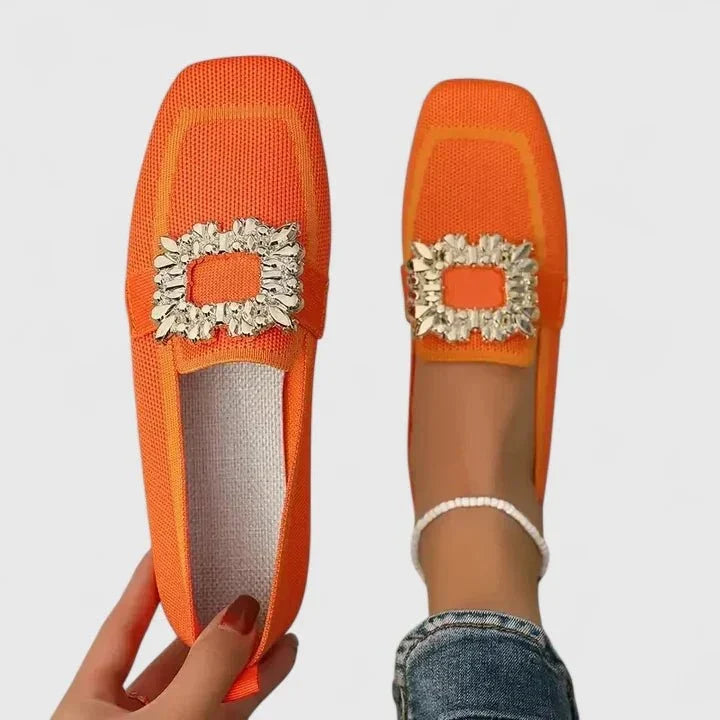 Geertje | Blauwe loafer met siergesp