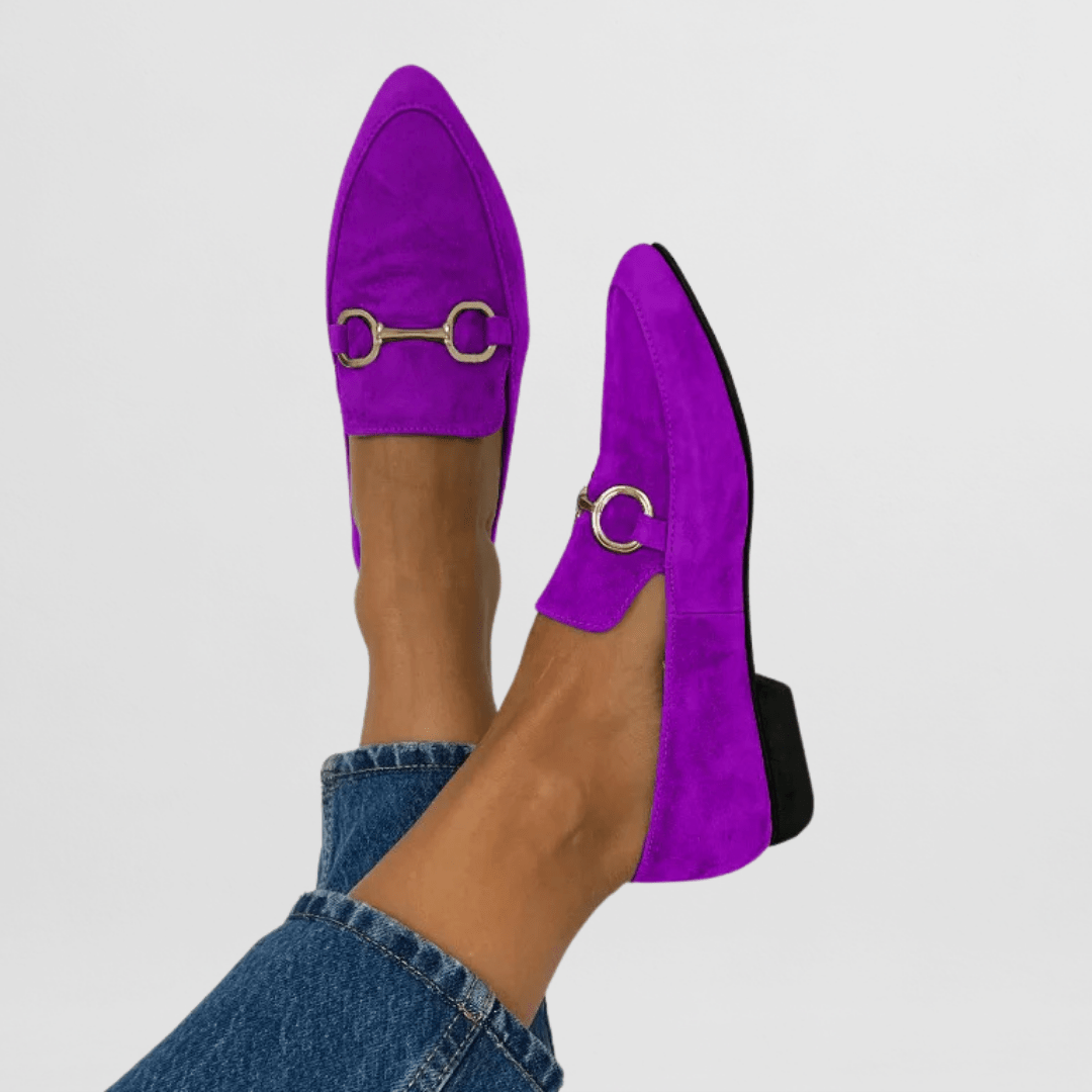 Pleun | Groene loafer met metalen gesp
