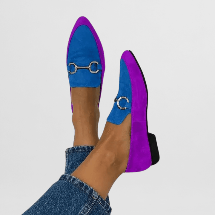 Pleun | Groene loafer met metalen gesp