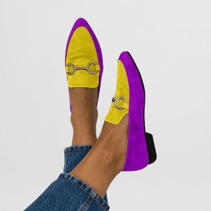 Pleun | Groene loafer met metalen gesp