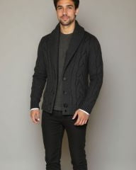 Nanne | Bruin kabelgebreid vest