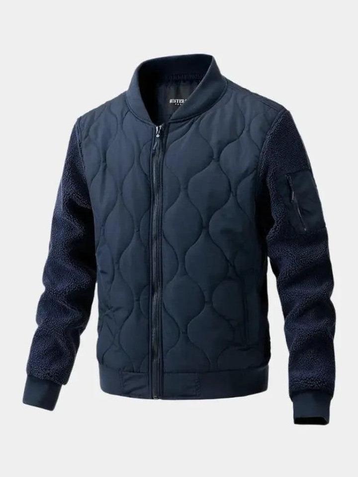 Coen | Marineblauw gewatteerd bomberjack