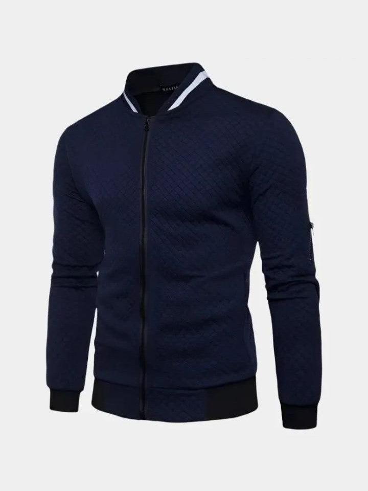Stijn | Marineblauw bomberjack met structuur
