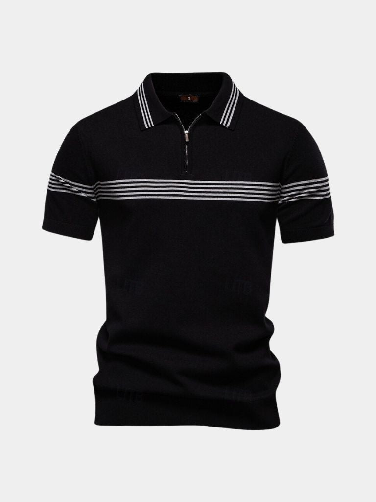 Timon | Witte polo met streepdetail