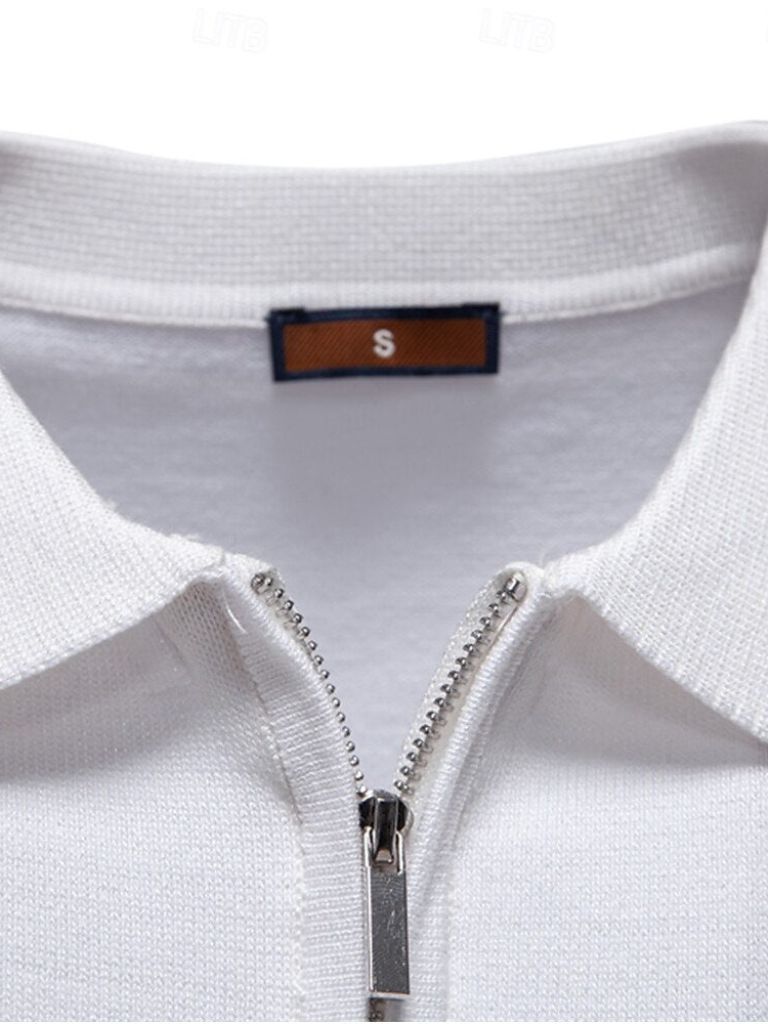 Timon | Witte polo met streepdetail