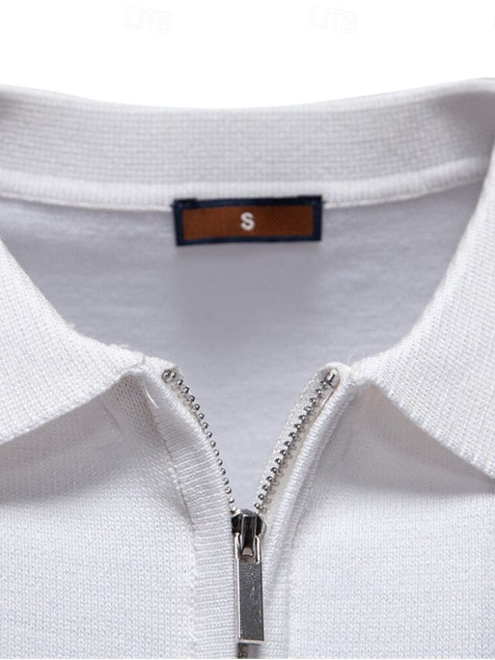 Timon | Witte polo met streepdetail