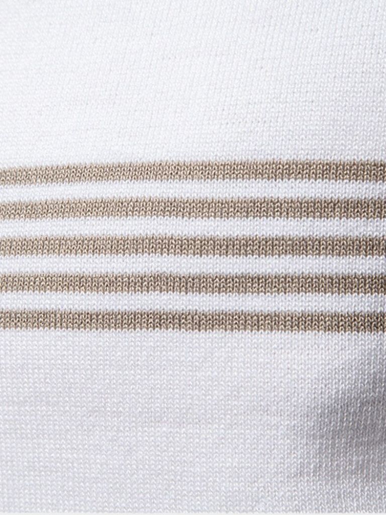 Timon | Witte polo met streepdetail
