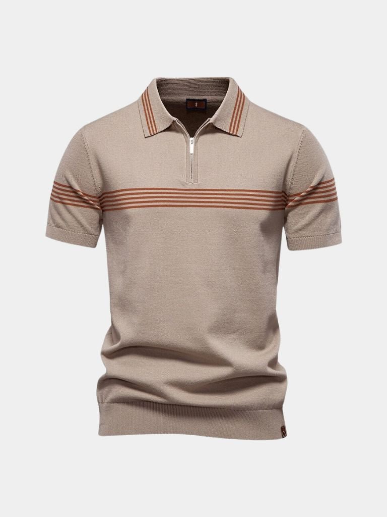 Timon | Witte polo met streepdetail