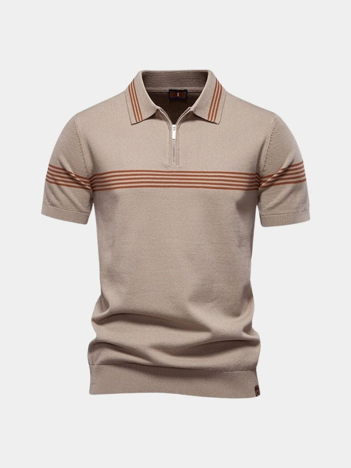 Timon | Witte polo met streepdetail