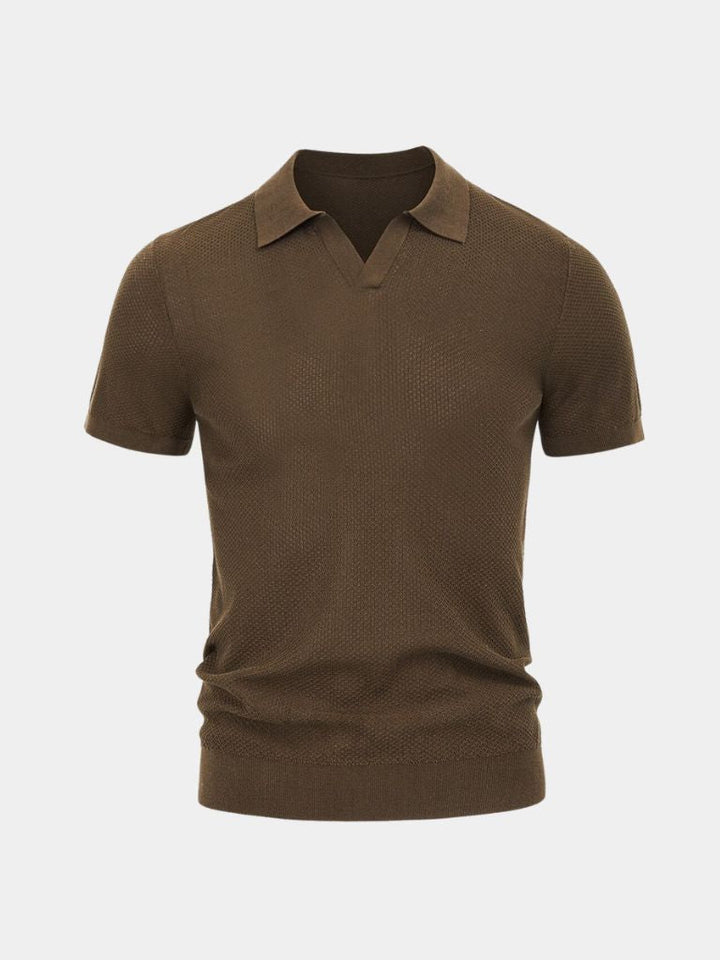 Tristan | Gebreide polo met open revers