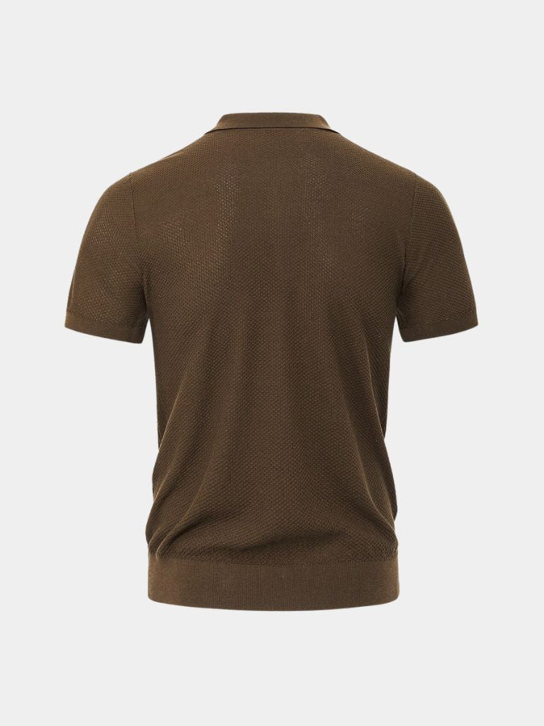 Tristan | Gebreide polo met open revers