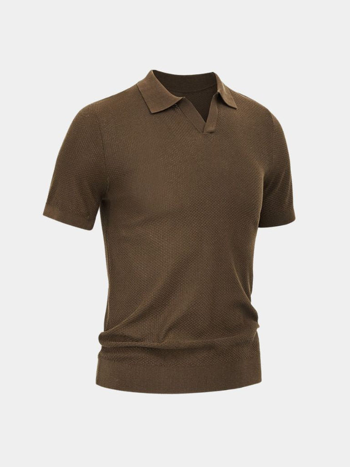 Tristan | Gebreide polo met open revers