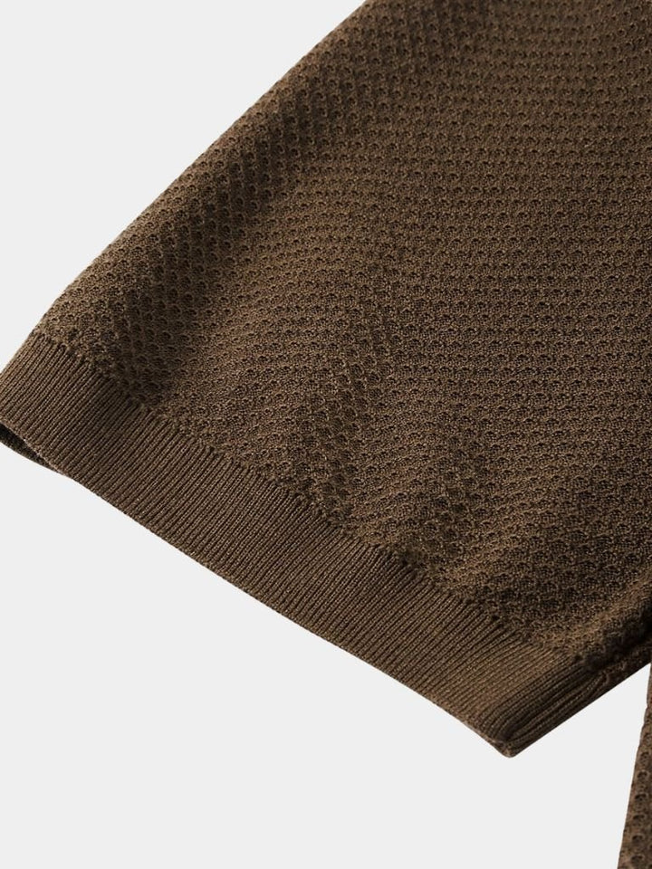 Tristan | Gebreide polo met open revers