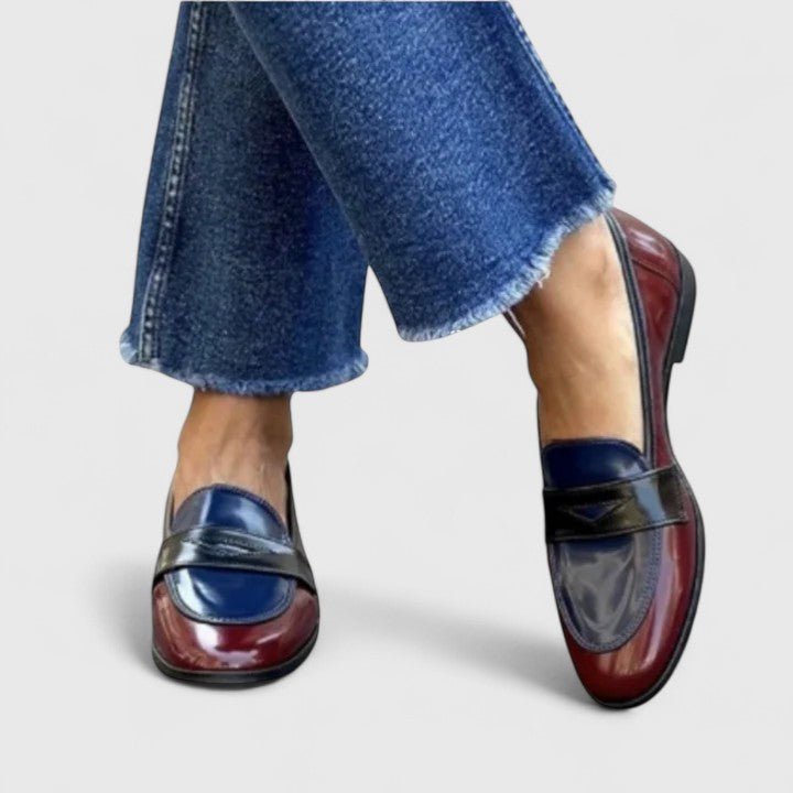 Corrie | Loafer in blauw, crème en bruin