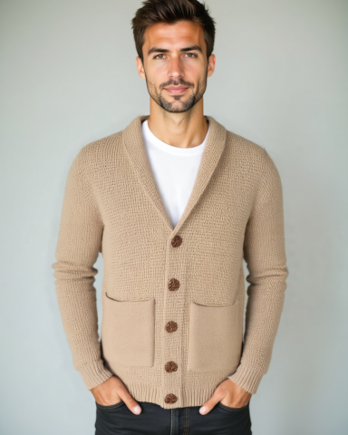 Watze | Beige vest met knopen