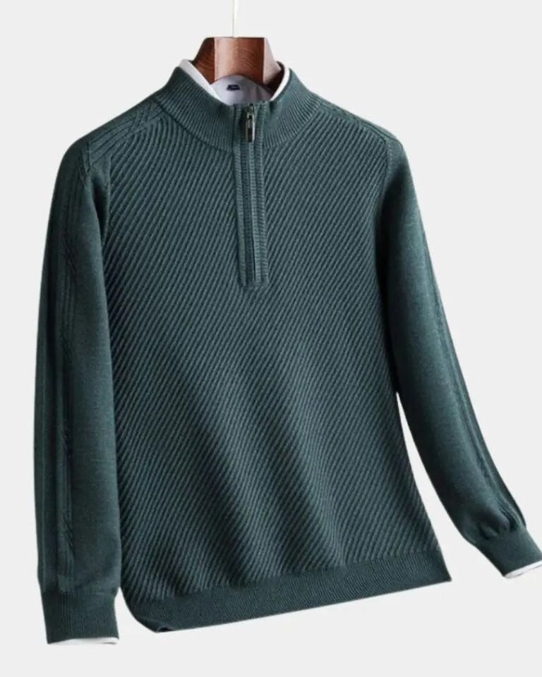 Wigbold | Taupe trui met halve rits