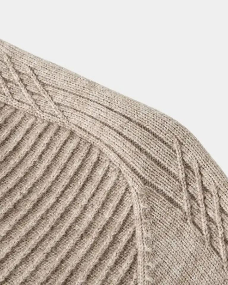 Wigbold | Taupe trui met halve rits