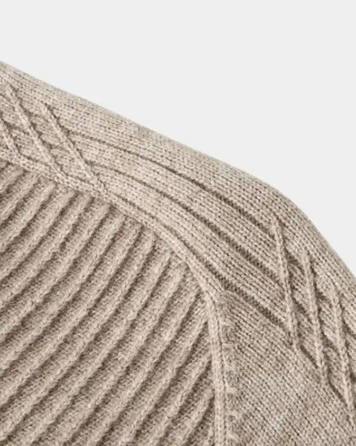 Wigbold | Taupe trui met halve rits