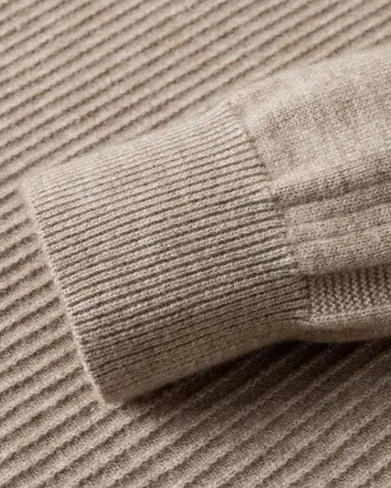 Wigbold | Taupe trui met halve rits