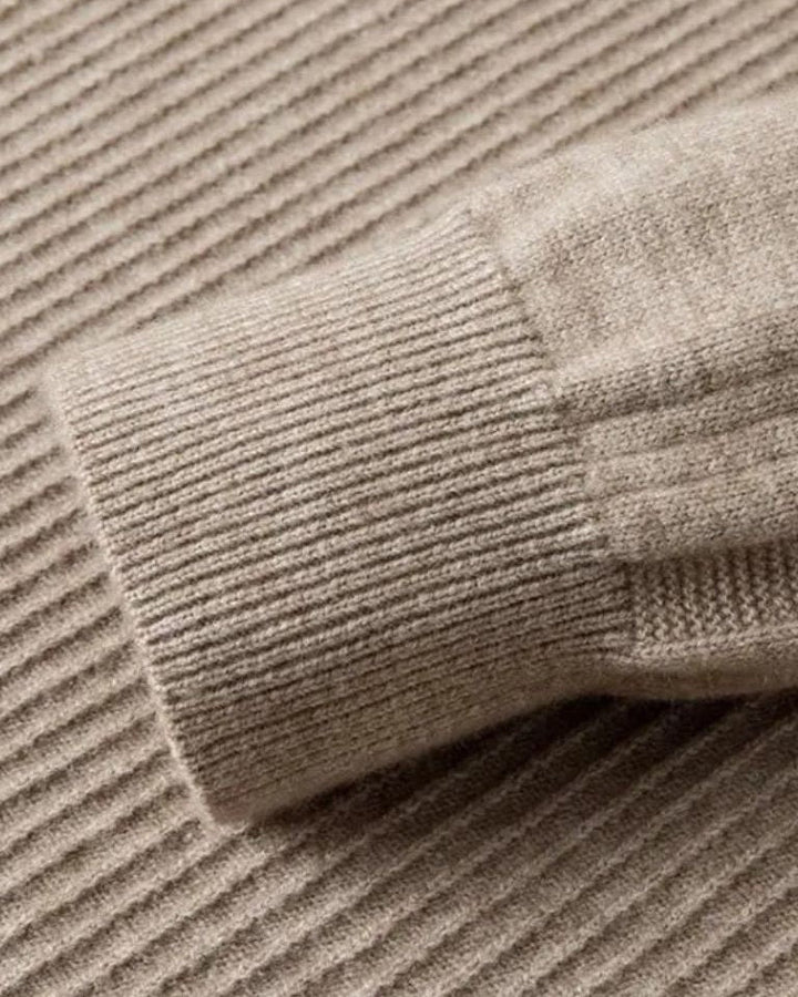 Wigbold | Taupe trui met halve rits
