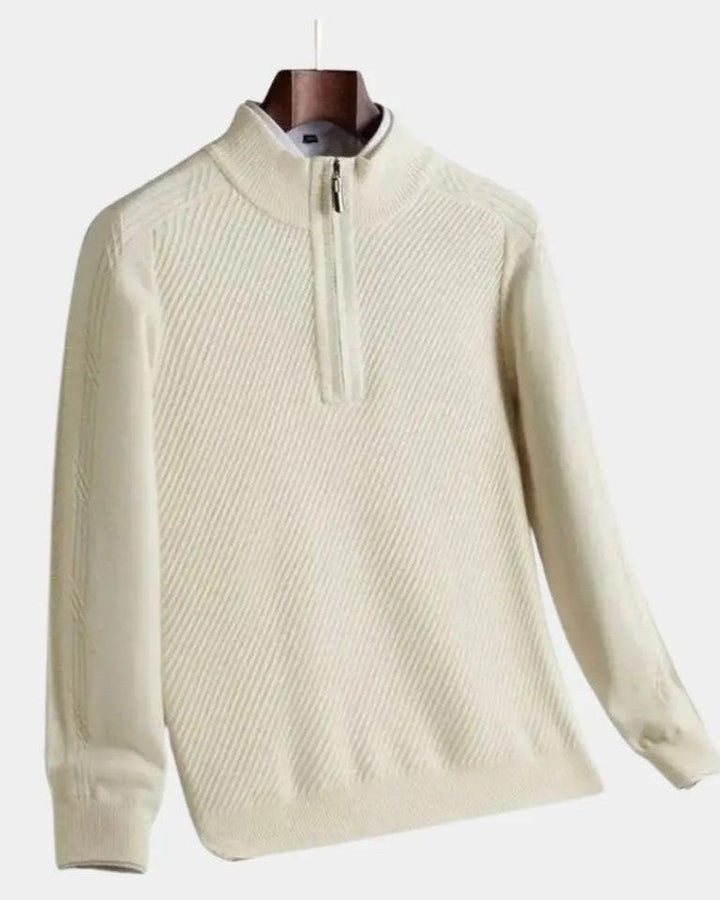 Wigbold | Taupe trui met halve rits