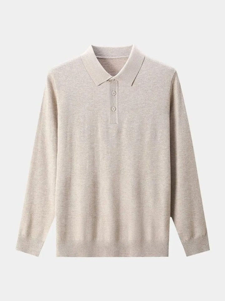 Yorick | Effen polo met lange mouwen
