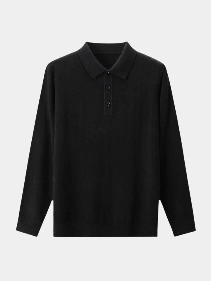 Yorick | Effen polo met lange mouwen