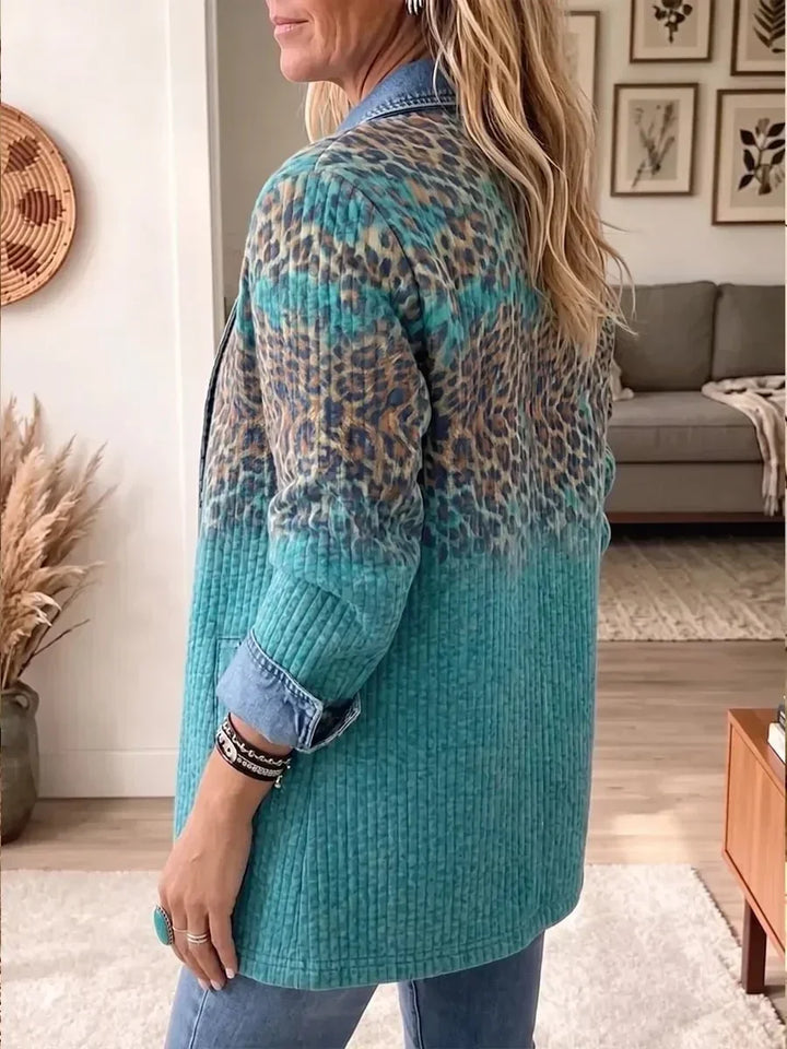 Annelies | Spijkerjasje met vintage luipaardprint