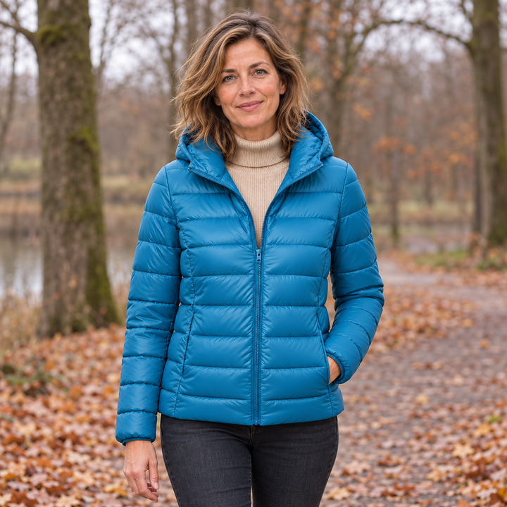 Anneloes | Gewatteerde tussenjas in marineblauw