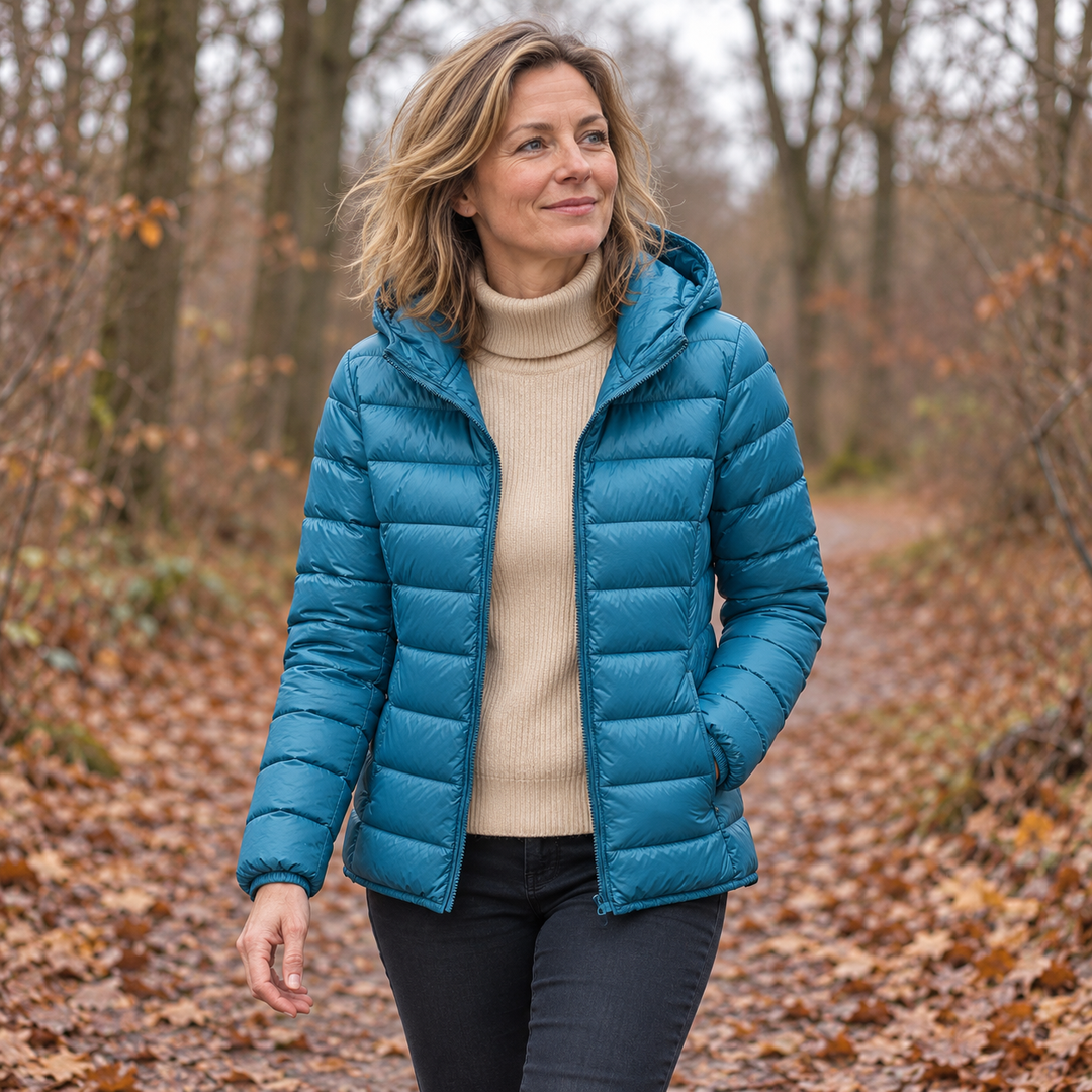Anneloes | Gewatteerde tussenjas in marineblauw
