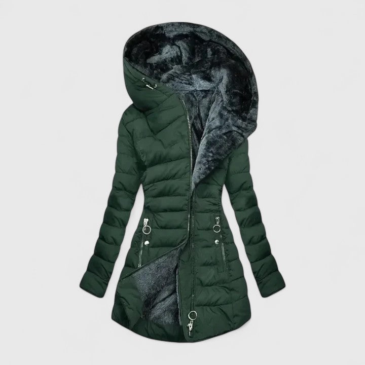 Anouk | Comfortabele mantel in groen- en blauwtinten