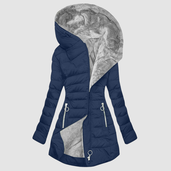 Anouk | Comfortabele mantel in groen- en blauwtinten