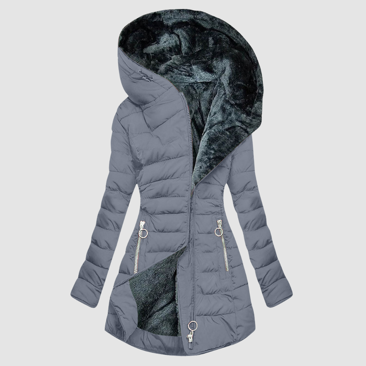 Anouk | Comfortabele mantel in groen- en blauwtinten