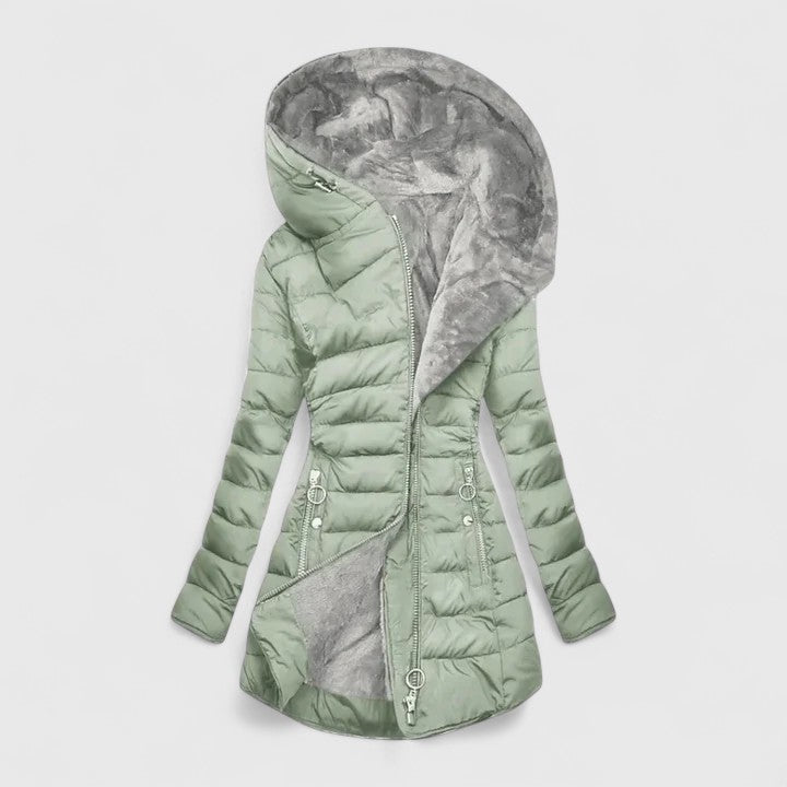 Anouk | Comfortabele mantel in groen- en blauwtinten